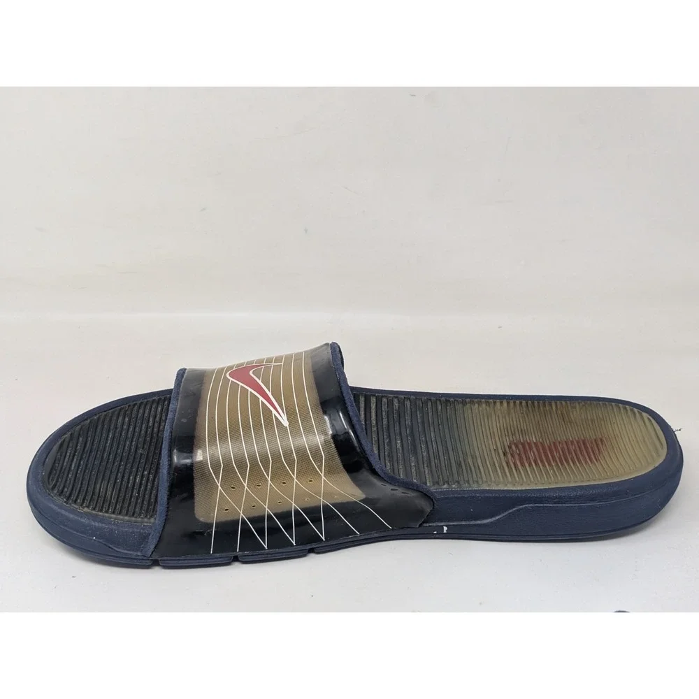 Vintage Nike Slide Sandals Men's Size 13 90s Y2K Blue Brown